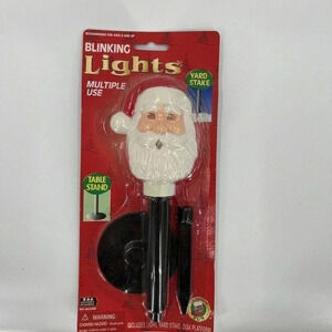 VINTAGE NEW SEALED SANTA YARD STAKE BLOW MOLD BATTERY OPERATED LIGHTS DECOR